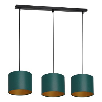 Chandelier on a string ARDEN 3xE27/60W/230V green/gold