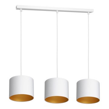 Chandelier on a string ARDEN 3xE27/60W/230V white/gold