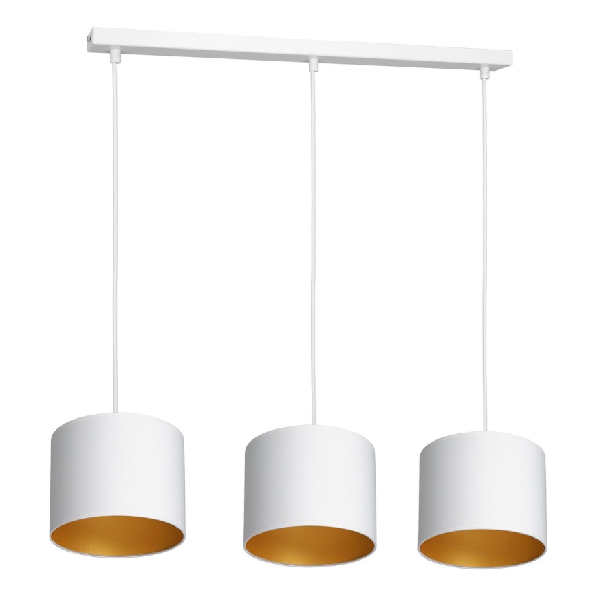 Chandelier on a string ARDEN 3xE27/60W/230V white/gold