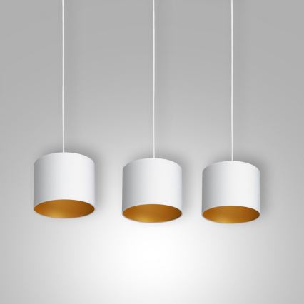 Chandelier on a string ARDEN 3xE27/60W/230V white/gold