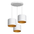 Chandelier on a string ARDEN 3xE27/60W/230V white/gold