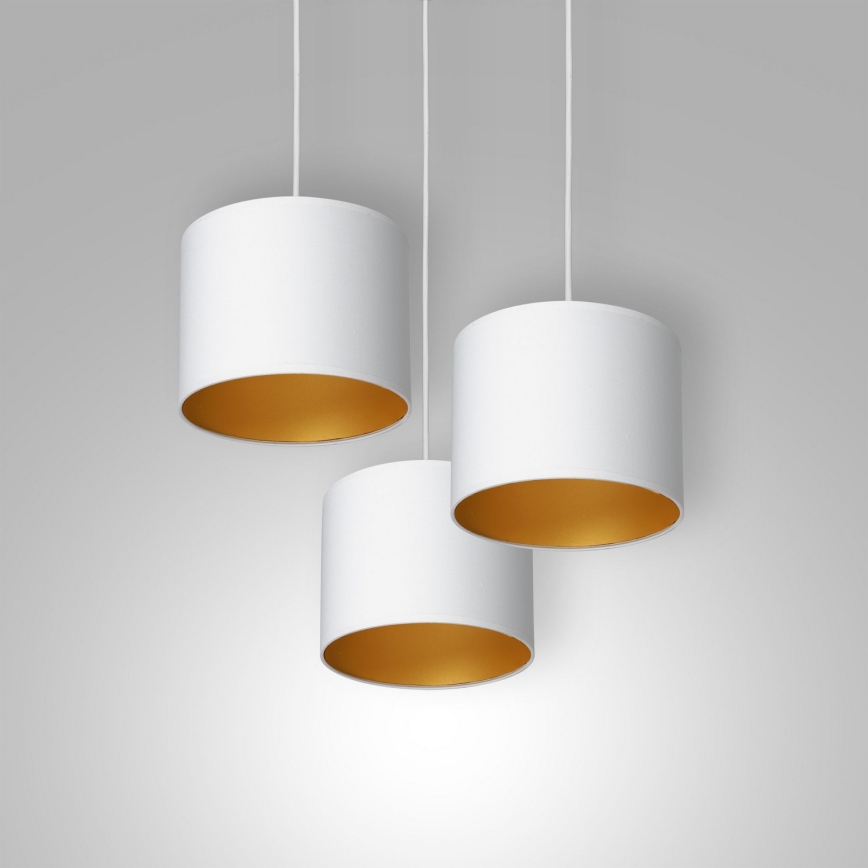 Chandelier on a string ARDEN 3xE27/60W/230V white/gold