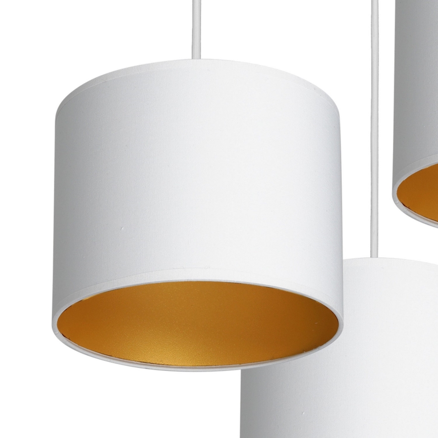 Chandelier on a string ARDEN 3xE27/60W/230V white/gold