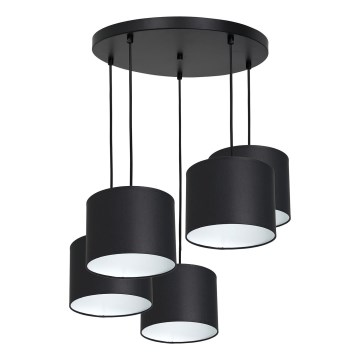 Chandelier on a string ARDEN 5xE27/60W/230V black/white