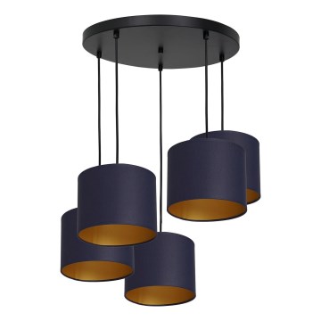 Chandelier on a string ARDEN 5xE27/60W/230V purple/gold