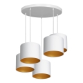 Chandelier on a string ARDEN 5xE27/60W/230V white/gold