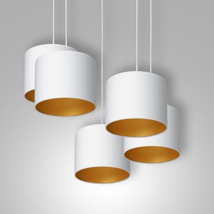 Chandelier on a string ARDEN 5xE27/60W/230V white/gold