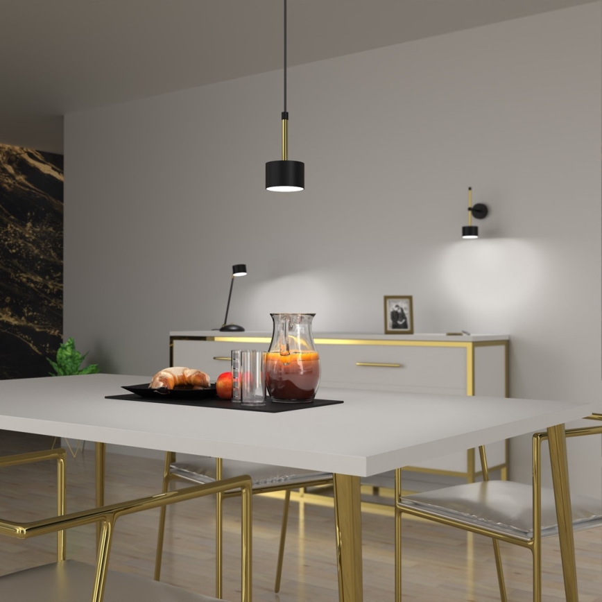 Chandelier on a string ARENA 1xGX53/11W/230V black/gold