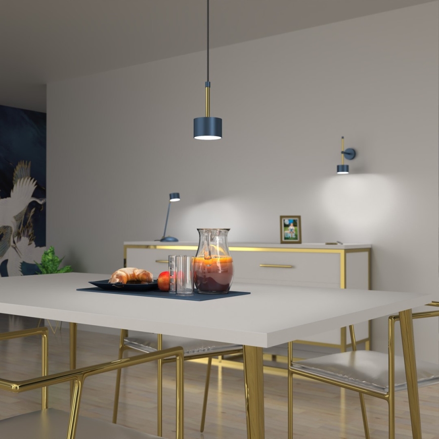 Chandelier on a string ARENA 1xGX53/11W/230V blue/golden