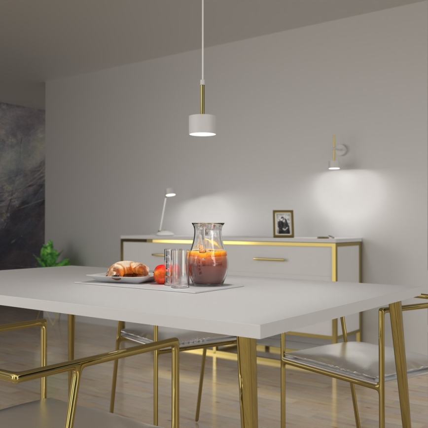 Chandelier on a string ARENA 1xGX53/11W/230V white/golden