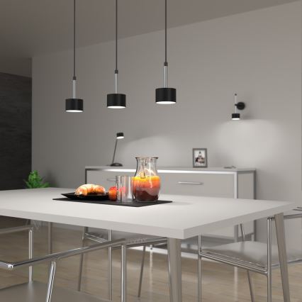 Chandelier on a string ARENA 3xGX53/11W/230V black/shiny chrome