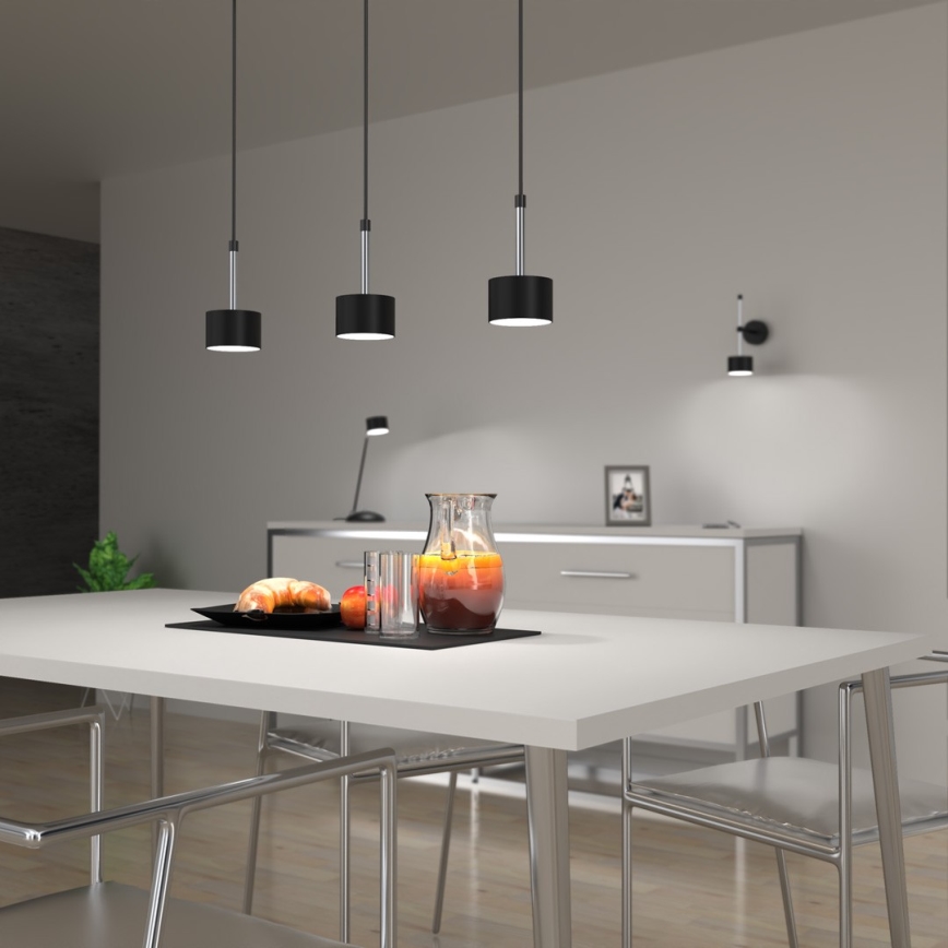 Chandelier on a string ARENA 3xGX53/11W/230V black/shiny chrome
