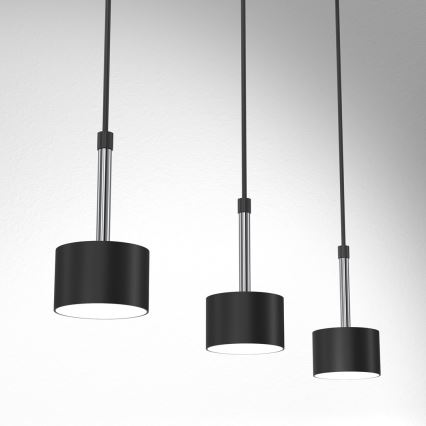 Chandelier on a string ARENA 3xGX53/11W/230V black/shiny chrome