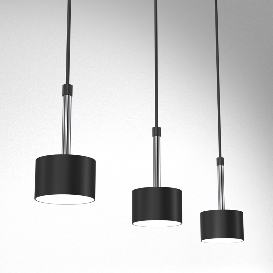 Chandelier on a string ARENA 3xGX53/11W/230V black/shiny chrome