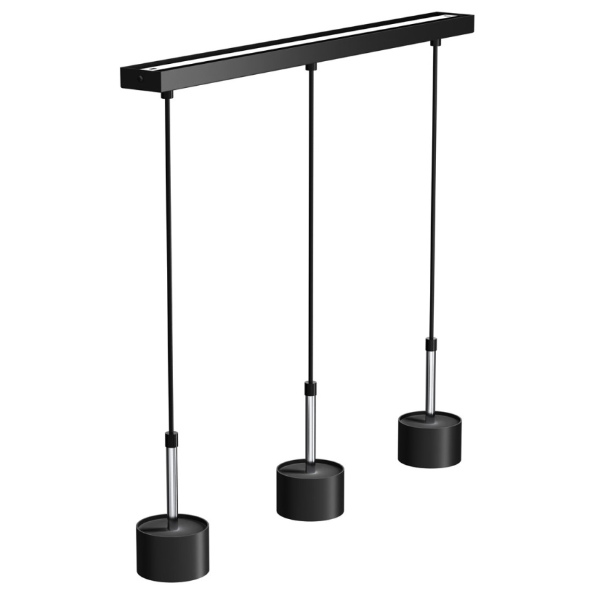 Chandelier on a string ARENA 3xGX53/11W/230V black/shiny chrome