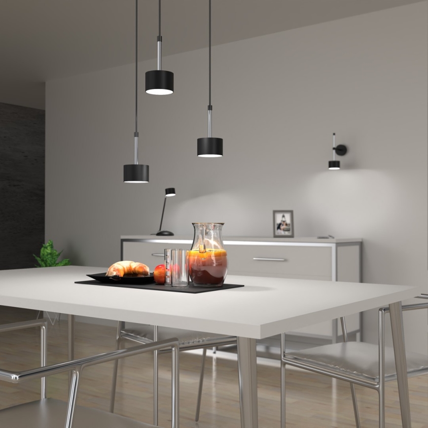 Chandelier on a string ARENA 3xGX53/11W/230V black/shiny chrome