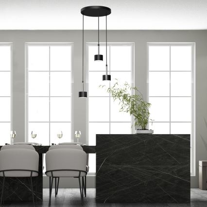 Chandelier on a string ARENA 3xGX53/11W/230V black/shiny chrome