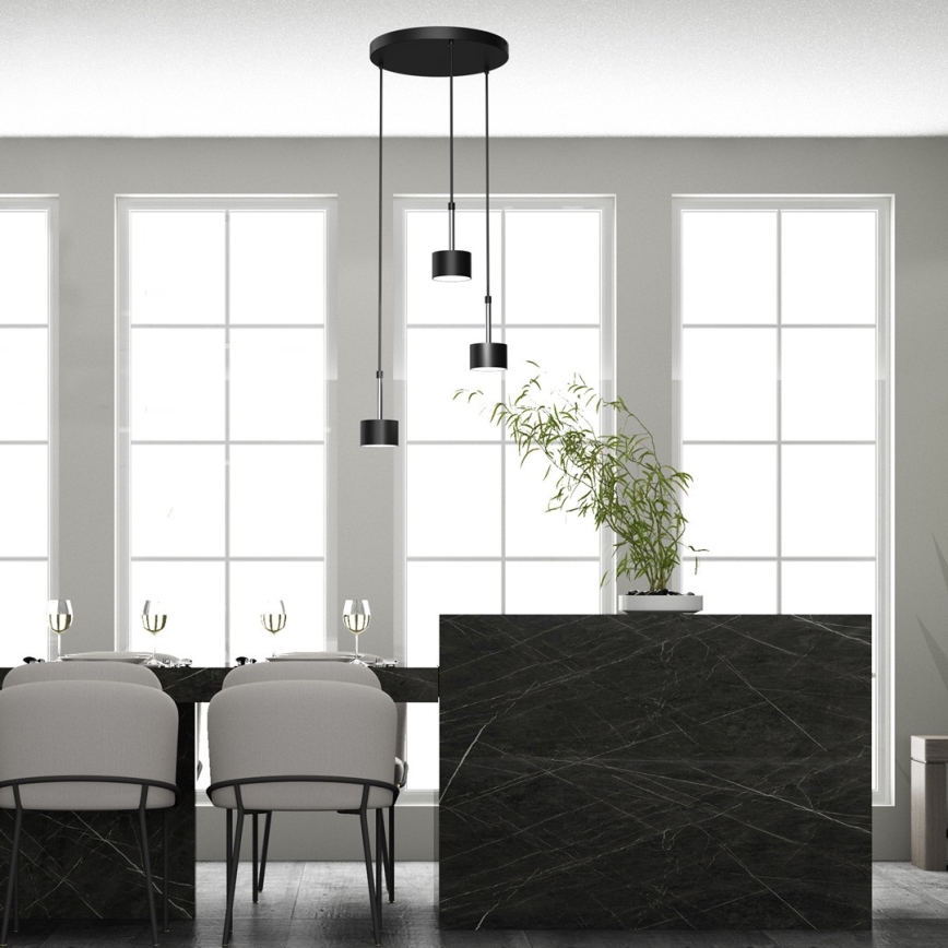 Chandelier on a string ARENA 3xGX53/11W/230V black/shiny chrome