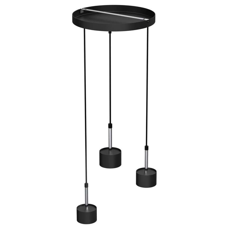 Chandelier on a string ARENA 3xGX53/11W/230V black/shiny chrome