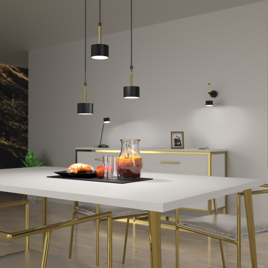 Chandelier on a string ARENA 3xGX53/11W/230V black/gold