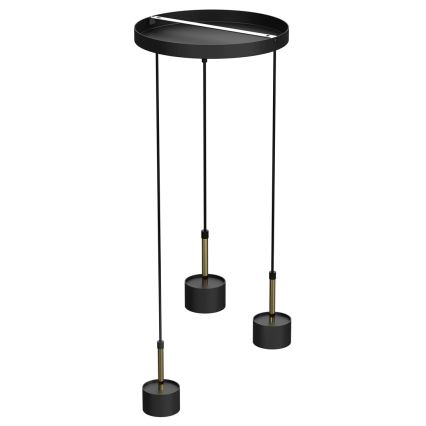 Chandelier on a string ARENA 3xGX53/11W/230V black/gold