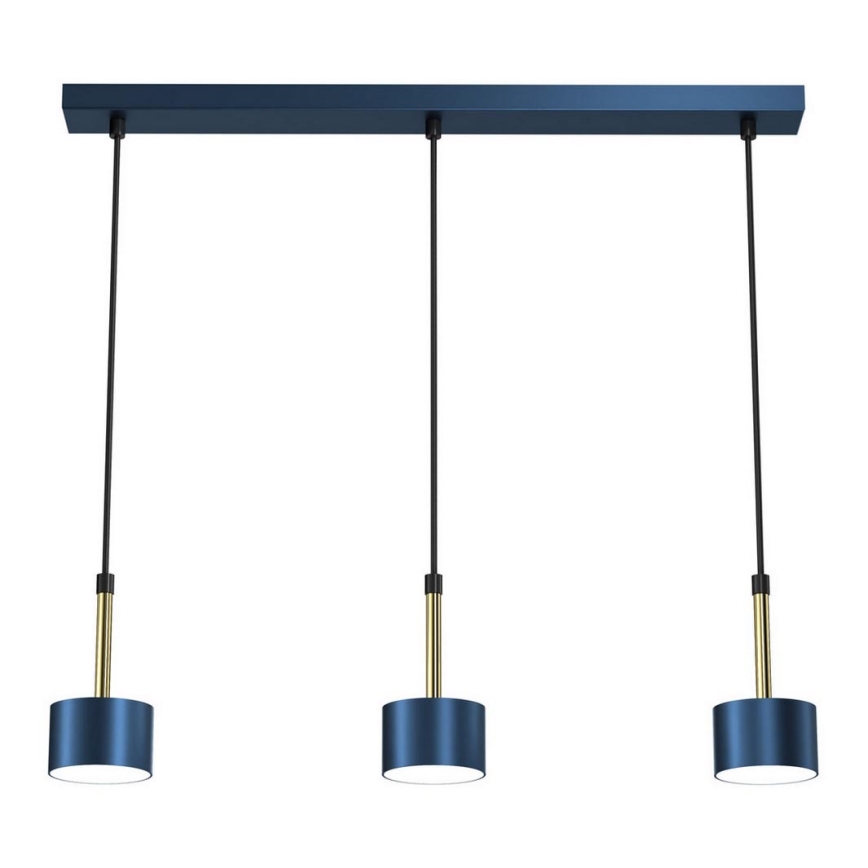 Chandelier on a string ARENA 3xGX53/11W/230V blue/golden