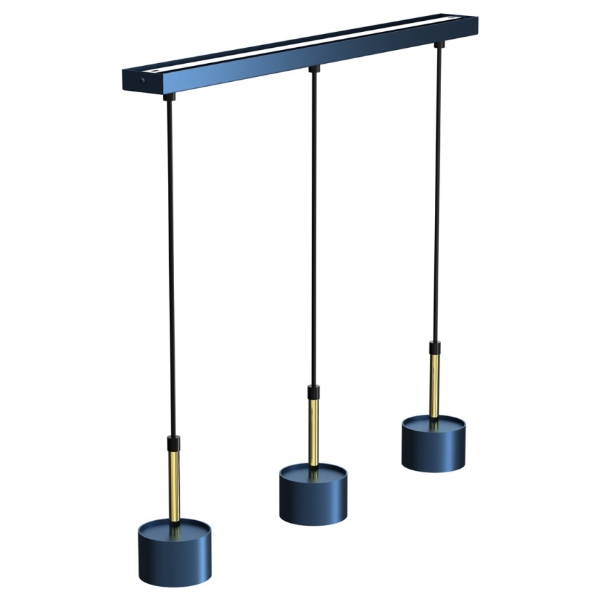 Chandelier on a string ARENA 3xGX53/11W/230V blue/golden