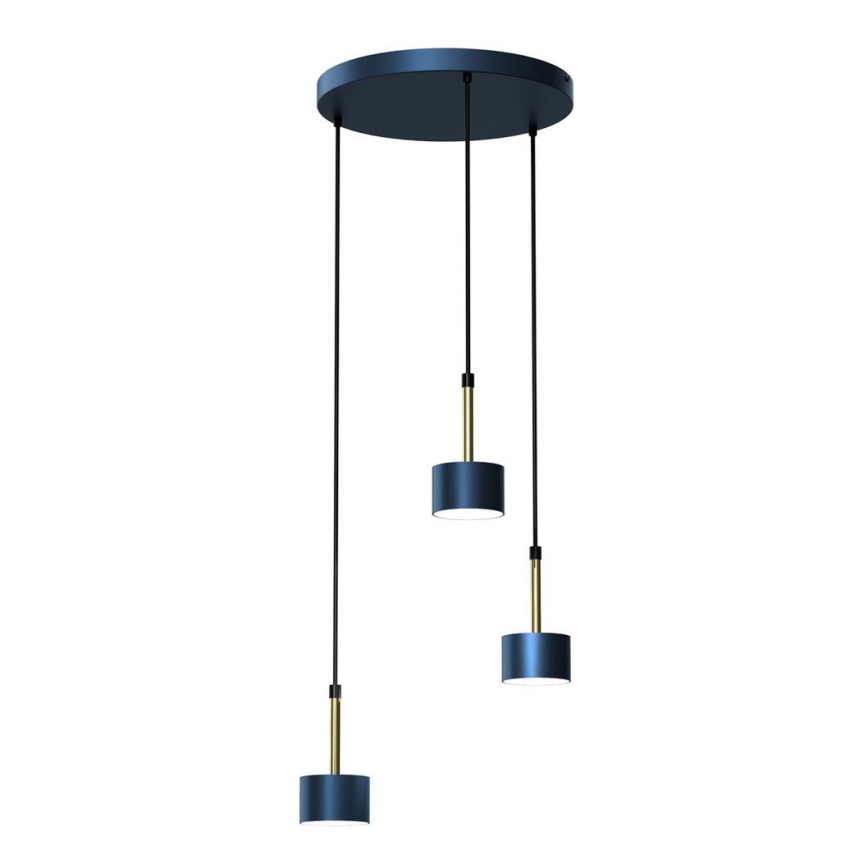 Chandelier on a string ARENA 3xGX53/11W/230V blue/golden