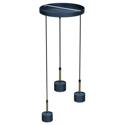 Chandelier on a string ARENA 3xGX53/11W/230V blue/golden