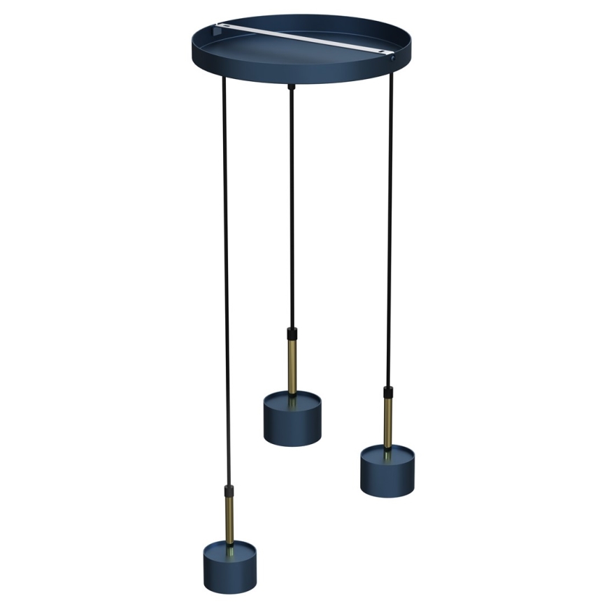 Chandelier on a string ARENA 3xGX53/11W/230V blue/golden