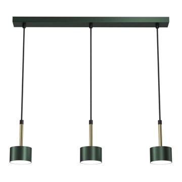 Chandelier on a string ARENA 3xGX53/11W/230V green/gold