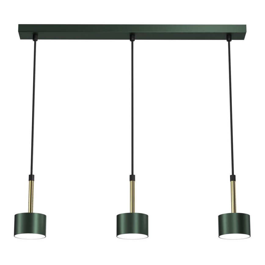 Chandelier on a string ARENA 3xGX53/11W/230V green/gold