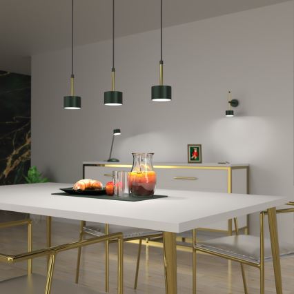 Chandelier on a string ARENA 3xGX53/11W/230V green/gold