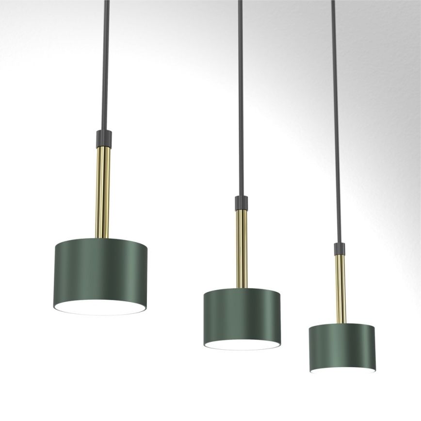 Chandelier on a string ARENA 3xGX53/11W/230V green/gold