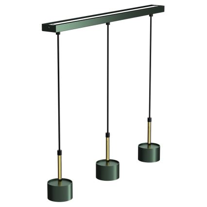 Chandelier on a string ARENA 3xGX53/11W/230V green/gold