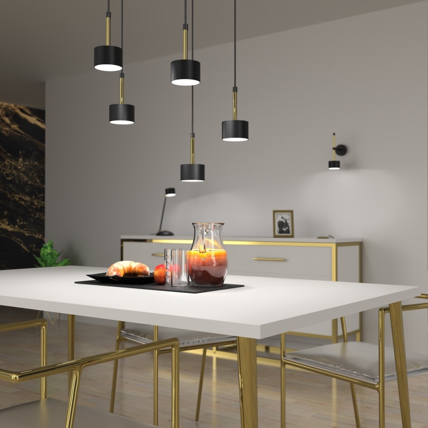 Chandelier on a string ARENA 5xGX53/11W/230V black/gold