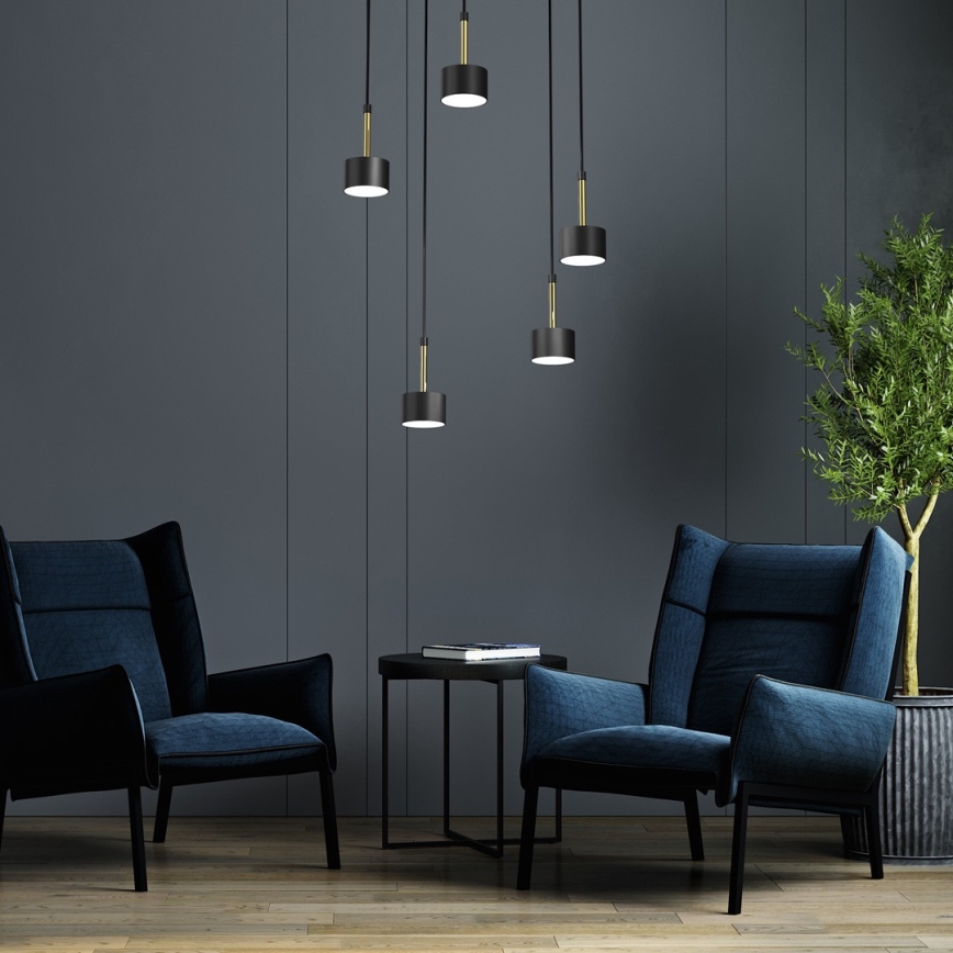 Chandelier on a string ARENA 5xGX53/11W/230V black/gold