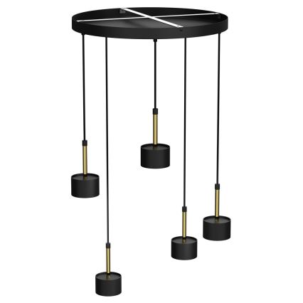 Chandelier on a string ARENA 5xGX53/11W/230V black/gold