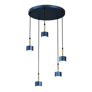 Chandelier on a string ARENA 5xGX53/11W/230V blue/golden
