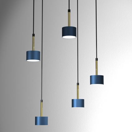 Chandelier on a string ARENA 5xGX53/11W/230V blue/golden
