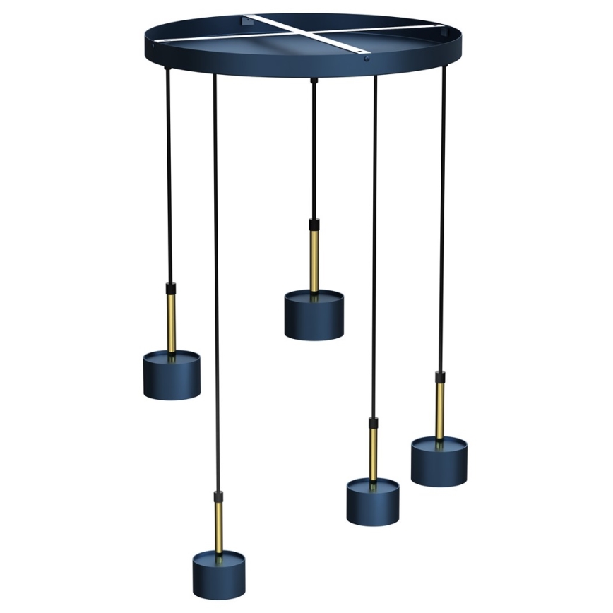 Chandelier on a string ARENA 5xGX53/11W/230V blue/golden