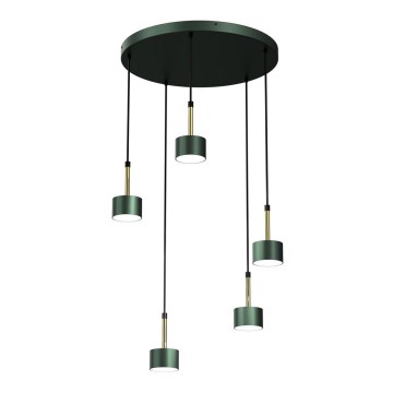 Chandelier on a string ARENA 5xGX53/11W/230V green/gold