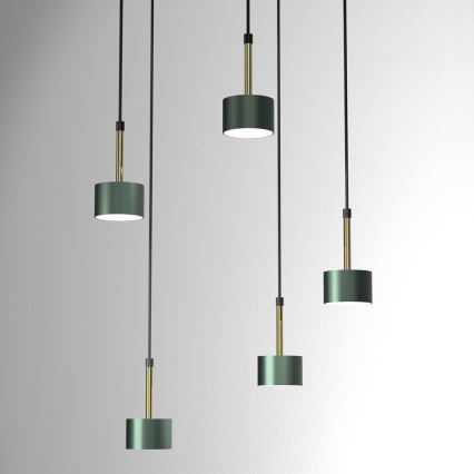 Chandelier on a string ARENA 5xGX53/11W/230V green/gold