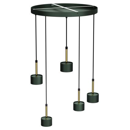 Chandelier on a string ARENA 5xGX53/11W/230V green/gold