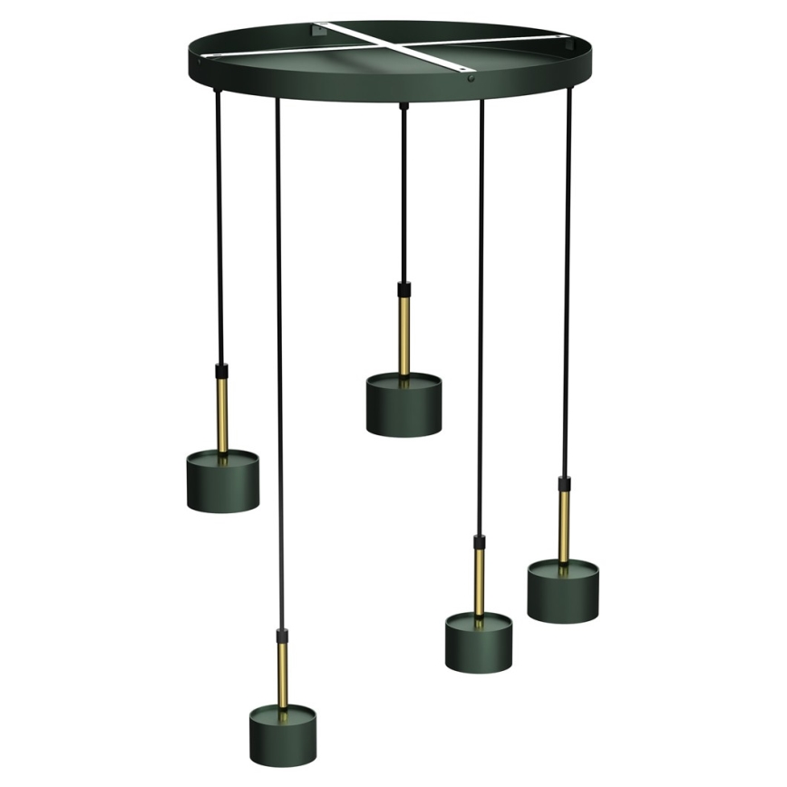 Chandelier on a string ARENA 5xGX53/11W/230V green/gold