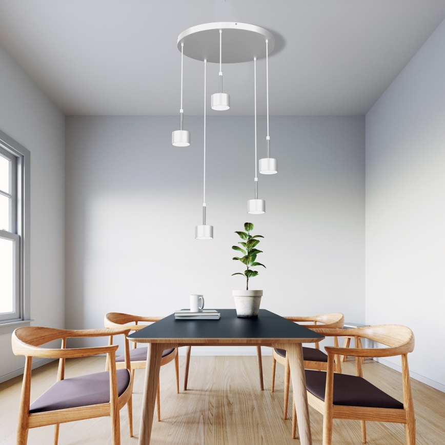 Chandelier on a string ARENA 5xGX53/11W/230V white/shiny chrome