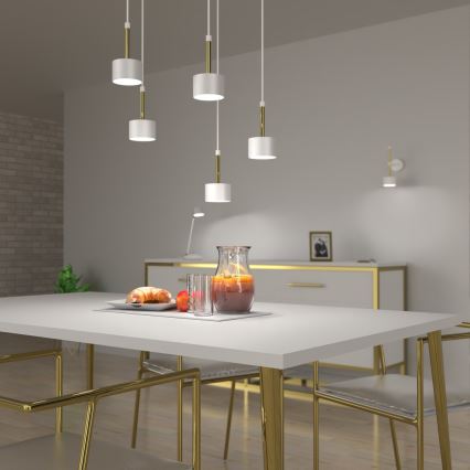 Chandelier on a string ARENA 5xGX53/11W/230V white/gold