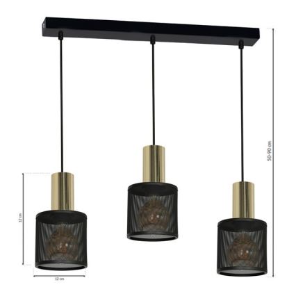 Chandelier on a string ARES 3xE27/60W/230V