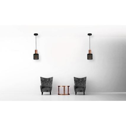 Chandelier on a string ARES BLACK 1xE27/60W/230V
