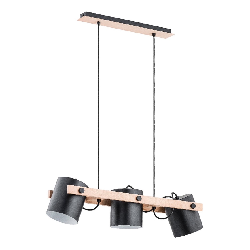 Chandelier on a string ARI 3xE27/15W/230V black/beige